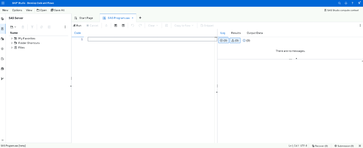 SAS Studio Viya 4 202509 Code Editor Oliver Pitzius